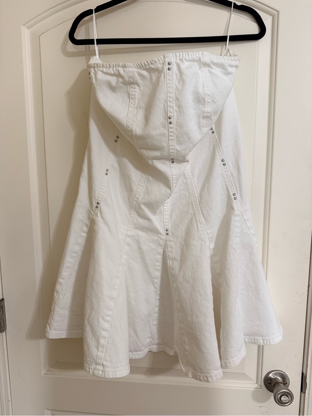 Wild Fable White Strapless Denim A-Line Dress